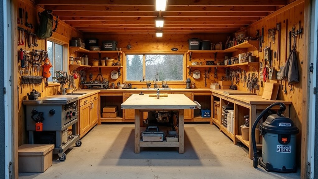 compact woodworking space design
