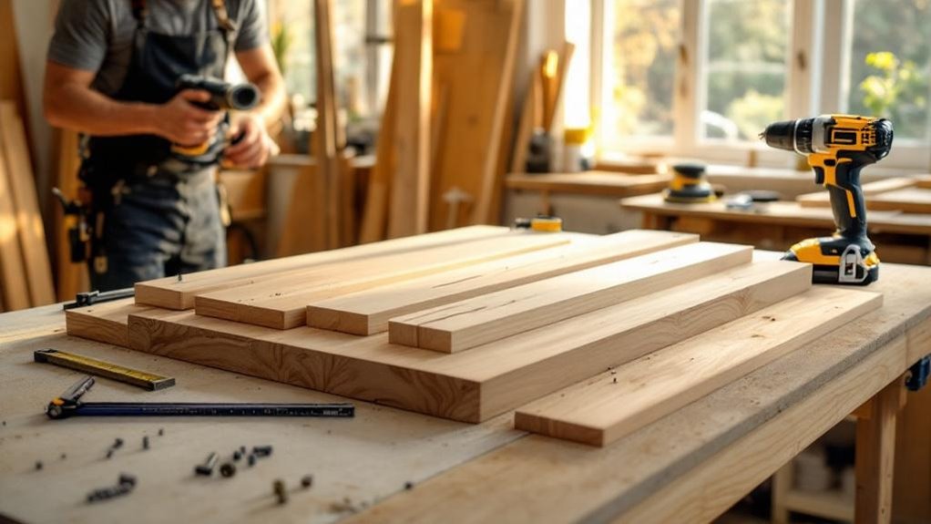 crafting a wooden desk